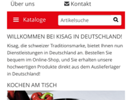 Cloud-ERP mit E-Shop für Küchenprodukte von Kisag